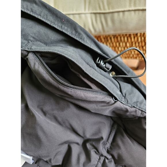 Woolrich Duck Down Quilted Puffer Parka Coat Women's Size M Coyote Fur Trim Long - Picture 11 of 16